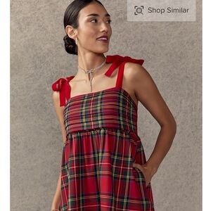 Francesca's Collections Red Plaid Mini Dress